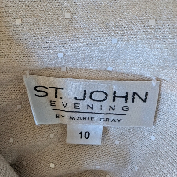 St. John Evening by Marie Gray Vintage Black Knit One Shoulder Top sz L - Picture 6 of 7